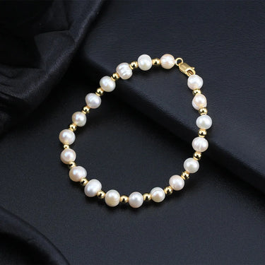 Pulseira mais pequena · Pulseira de Pérolas e Ouro 14k