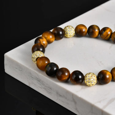 Pulseira Cassio · Pulseira de contas em aço inoxidável e cobre