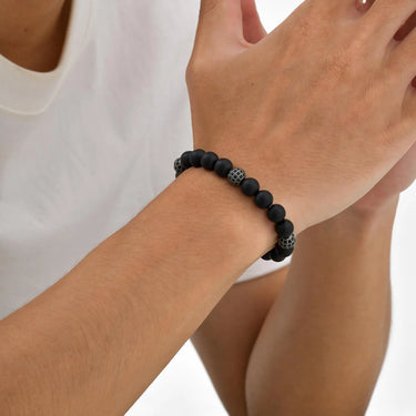 Pulseira Andro · Pulseira de contas em aço inoxidável e cobre