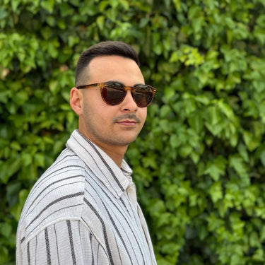 Torimbia · gafas de sol redondas de color naranja cristal con lentes marrones - Barlovento de Biar