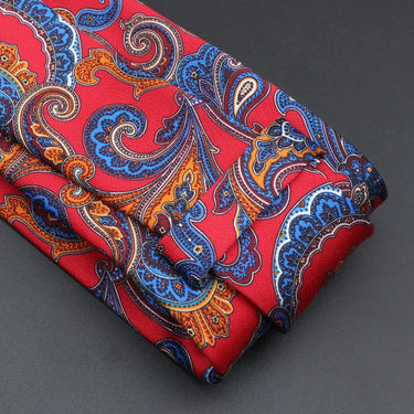 Cannes · corbata con estampado paisley rojo y azul - Barlovento de Biar