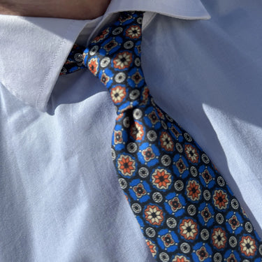 Castelmola · corbata estilo italiano azul