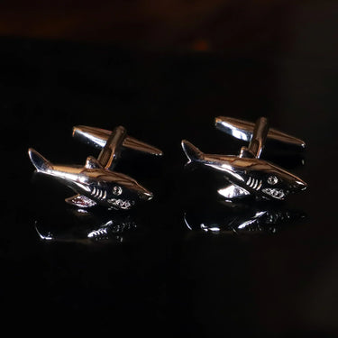 Conjunto de regalo de corbata y gemelos con forma de tiburones - Barlovento de Biar