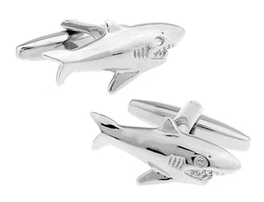 Conjunto de regalo de corbata y gemelos con forma de tiburones - Barlovento de Biar