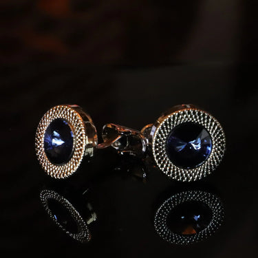 Conjunto de regalo de corbata y gemelos italianos de color azul - Barlovento de Biar