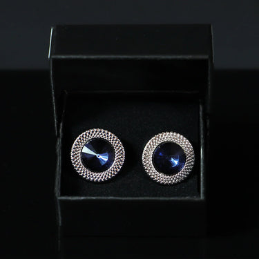 Conjunto de regalo de corbata y gemelos italianos de color azul - Barlovento de Biar