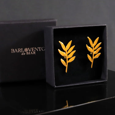 Hojas de olivo dorados · gemelos para olivareros