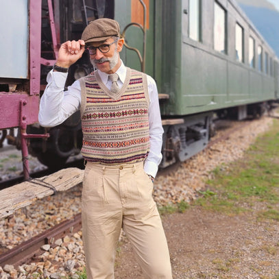 Laponia · corbata de lana beige y dorado - Barlovento de Biar