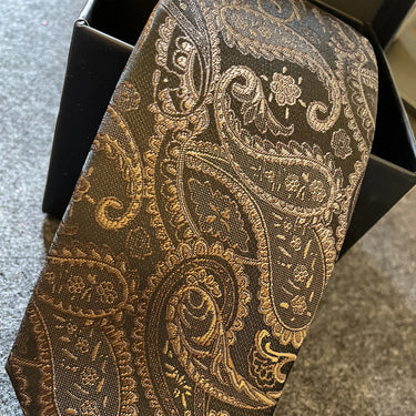 Limousin · corbata con estampado paisley marrón