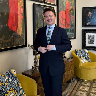 Marinella · corbata estilo italiano azul y verde