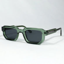 Portet · gafas de sol verdes llamativas con lentes negras UV400