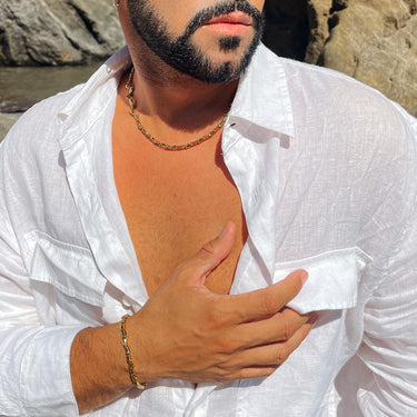 Pulseira Alcoris Gold · Pulseira de elos banhada a ouro 18k