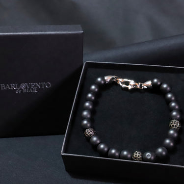 Pulseira Andro · Pulseira de contas em aço inoxidável e cobre