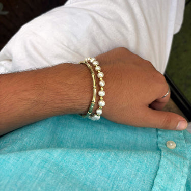 Pulseira mais pequena · Pulseira de Pérolas e Ouro 14k