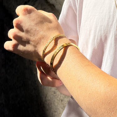 Pulseira Thalassa Pulseira de corrente rígida, banhada a ouro