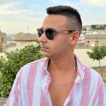 Savinosa · round brown and crystal sunglasses