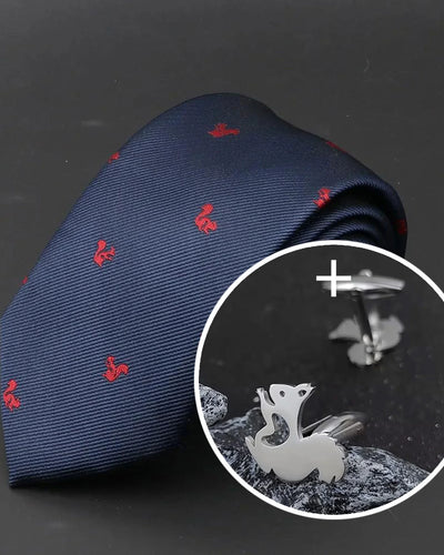 Set de regalo de corbata y gemelos para amantes de las ardillas - Barlovento de Biar