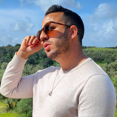 Torimbia · gafas de sol redondas de color naranja cristal con lentes marrones - Barlovento de Biar