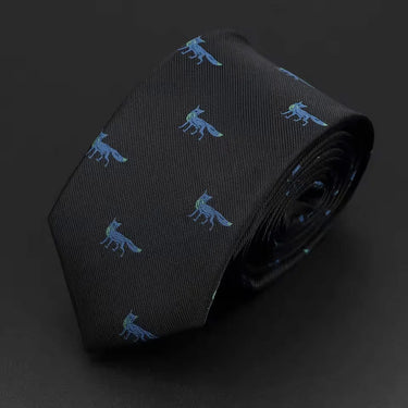 Zorros de hielo · corbata negra con zorros azules - Barlovento de Biar