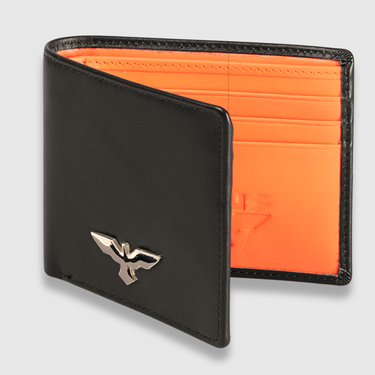 Zürich · Billetera de cuero genuino con interior naranja