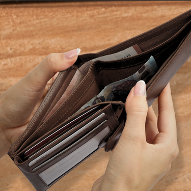 Geneva · Billetera clásica de cuero auténtico café, compacta