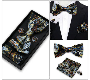 Albuquerque · juego de pajaritas con estampado paisley azul y dorado