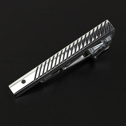 Grulla · pasador de corbata a rayas color plata