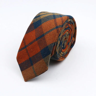 Balmoral · corbata de lana con cuadros naranjas y azules