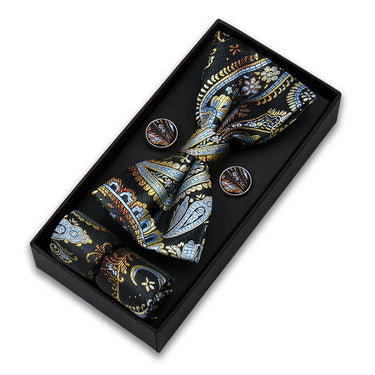 Albuquerque · juego de pajaritas con estampado paisley azul y dorado