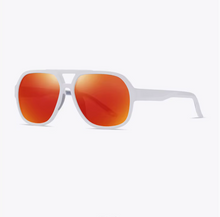 Tabarca · gafas de sol de goma blanca con lentes de espejo naranja UV400