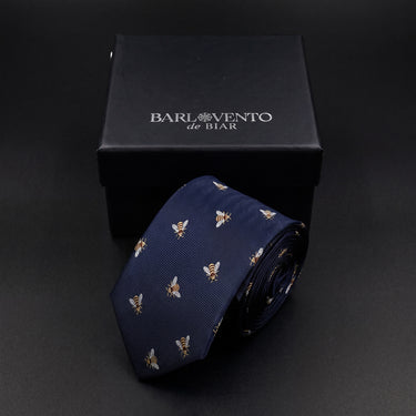 Abejas  ·  corbata azul con diseño de abeja