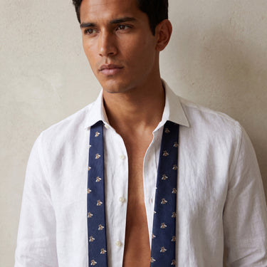 Abejas  ·  corbata azul con diseño de abeja