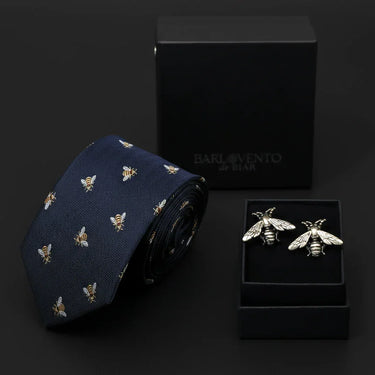 Conjunto de corbata y gemelos para los amantes de las abejas