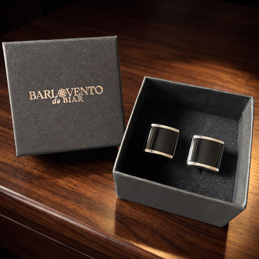 Algol · silver and black cufflinks