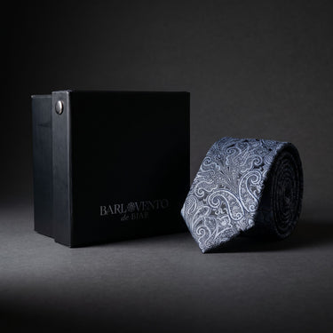 Alsace · corbata con estampado paisley gris