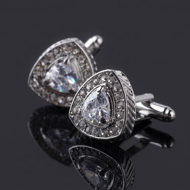 Altair · Triangular Cufflinks with Simulated Diamonds