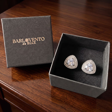 Altair · Triangular Cufflinks with Simulated Diamonds
