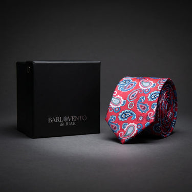 Annecy · Gravata rosa com estampado paisley