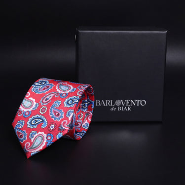 Annecy · corbata con estampado paisley rosa