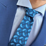 Anzio · corbata con estampado azul - Barlovento de Biar
