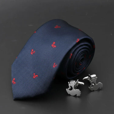 Conjunto de gravata e abotoaduras para amantes de esquilos