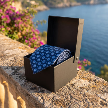 Gravata azul estilo italiano Atrani