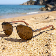 Óculos de sol Babylon com hastes de madeira