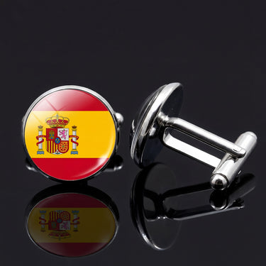 Bandera española · gemelos de camisa para españoles orgullosos