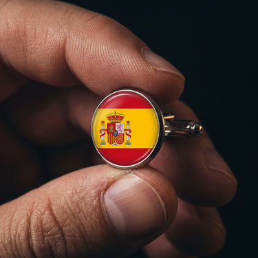 Bandera española · gemelos de camisa para españoles orgullosos
