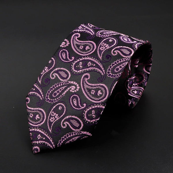 Corbata XXL Con Motivo Paisley (violeta / Azul Marino