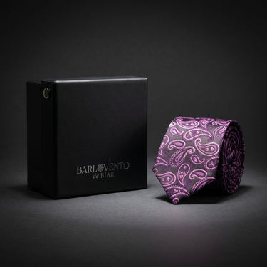 Bayeux · Gravata roxa com estampado paisley