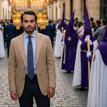 Bellano blue Italian style tie