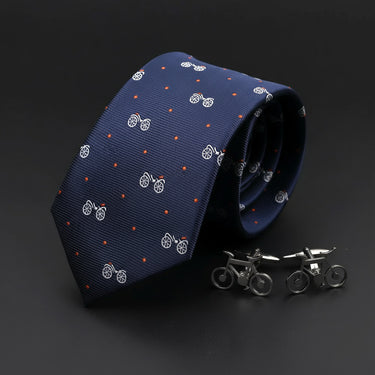 Conjunto de regalo de corbata y gemelos para ciclistas