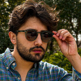 Bolonia · gafas de sol redondas de cristal verde con lentes marrones - Barlovento de Biar